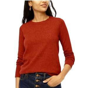 J. Crew Women's Cashmere Wool Blend Crew Neck Sweater Rust Size S #1751